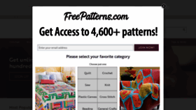 What Freepatterns.com website looked like in 2020 (3 years ago)