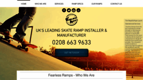 What Fearlessramps.com website looked like in 2020 (3 years ago)
