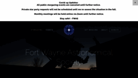 What Fortwayneastronomicalsociety.com website looked like in 2020 (3 years ago)