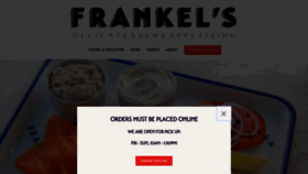 What Frankelsdelicatessen.com website looked like in 2020 (3 years ago)