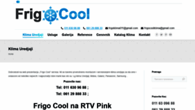 What Frigocool.rs website looked like in 2020 (3 years ago)