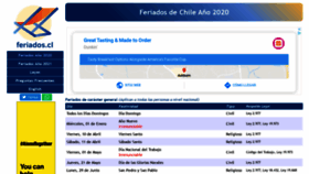 What Feriados.cl website looked like in 2020 (3 years ago)