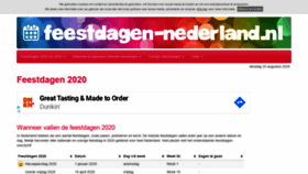 What Feestdagen-nederland.nl website looked like in 2020 (3 years ago)