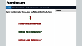 What Fancytext.xyz website looked like in 2020 (3 years ago)