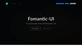 What Fomantic-ui.com website looked like in 2020 (3 years ago)