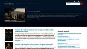 What Folgerpedia.folger.edu website looked like in 2020 (3 years ago)