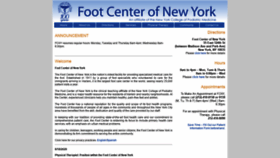What Footcenterofnewyork.org website looked like in 2020 (3 years ago)