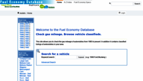 What Fueleconomydb.com website looked like in 2020 (3 years ago)