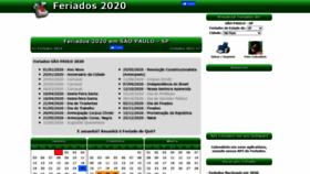 What Feriados.com.br website looked like in 2020 (3 years ago)