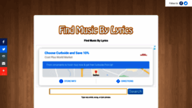 What Findmusicbylyrics.com website looked like in 2020 (3 years ago)