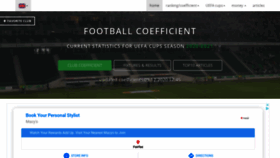 What Football-coefficient.eu website looked like in 2021 (3 years ago)