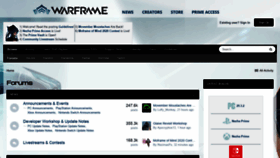 What Forums.warframe.com website looked like in 2021 (3 years ago)