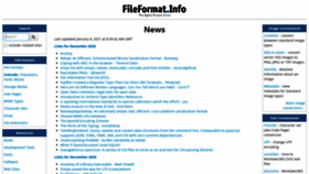 What Fileformat.info website looked like in 2021 (3 years ago)