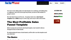 What Fivestarfunnel.com website looked like in 2021 (3 years ago)