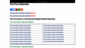 What Fireforceepisodes.com website looked like in 2021 (3 years ago)