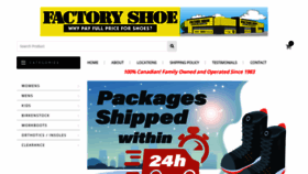What Factoryshoe.ca website looked like in 2021 (3 years ago)