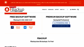 What Fbackup.com website looked like in 2021 (3 years ago)