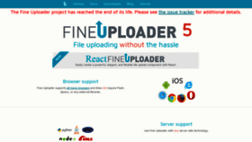 What Fineuploader.com website looked like in 2021 (3 years ago)