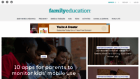 What Familyeducation.com website looked like in 2021 (3 years ago)