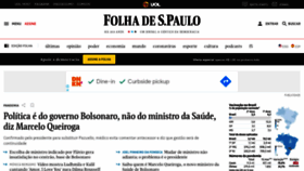 What Folha.com.br website looked like in 2021 (3 years ago)