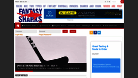 What Fantasysharks.com website looked like in 2021 (3 years ago)