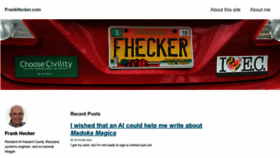 What Frankhecker.com website looked like in 2021 (2 years ago)