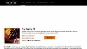What Freefirepc.com website looked like in 2021 (2 years ago)