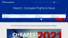 What Farecompare.com website looked like in 2021 (2 years ago)