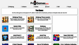 What Freegames.org website looked like in 2021 (2 years ago)