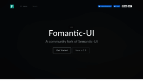 What Fomantic-ui.com website looked like in 2021 (2 years ago)