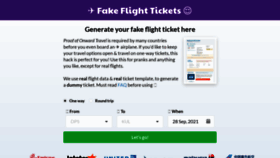 What Fakeflighttickets.com website looked like in 2021 (2 years ago)