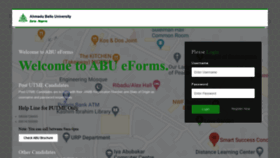 What Forms.abu.edu.ng website looked like in 2021 (2 years ago)
