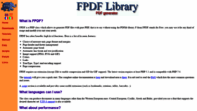 What Fpdf.org website looked like in 2022 (2 years ago)