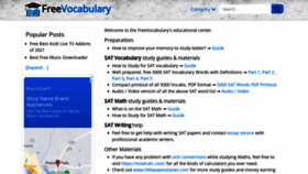 What Freevocabulary.com website looked like in 2022 (2 years ago)