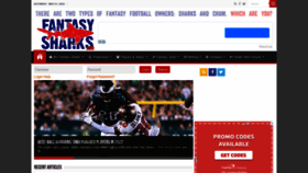 What Fantasysharks.com website looked like in 2022 (1 year ago)
