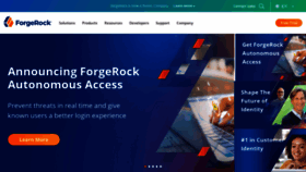What Forgerock.com website looked like in 2022 (1 year ago)