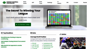 What Fantasyfootballcalculator.com website looked like in 2022 (1 year ago)