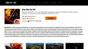 What Freefirepc.com website looked like in 2022 (1 year ago)