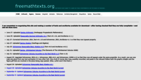 What Freemathtexts.org website looked like in 2022 (1 year ago)