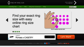 What Findmyringsize.com website looked like in 2022 (1 year ago)