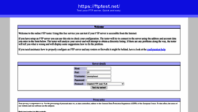 What Ftptest.net website looked like in 2022 (1 year ago)
