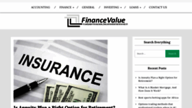 What Financevalue.net website looked like in 2022 (1 year ago)