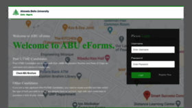 What Forms.abu.edu.ng website looked like in 2022 (1 year ago)