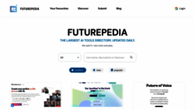What Futurepedia.io website looked like in 2022 (1 year ago)