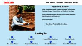 What Findmytricks.com website looked like in 2022 (1 year ago)
