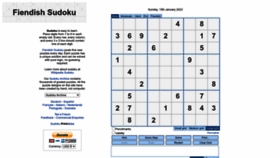 What Fiendishsudoku.com website looked like in 2023 (1 year ago)