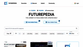 What Futurepedia.io website looked like in 2023 (1 year ago)