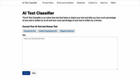 What Freeaitextclassifier.com website looked like in 2023 (This year)