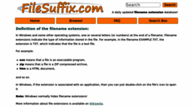 What Filesuffix.com website looks like in 2024 