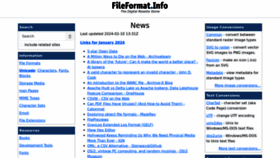 What Fileformat.info website looks like in 2024 